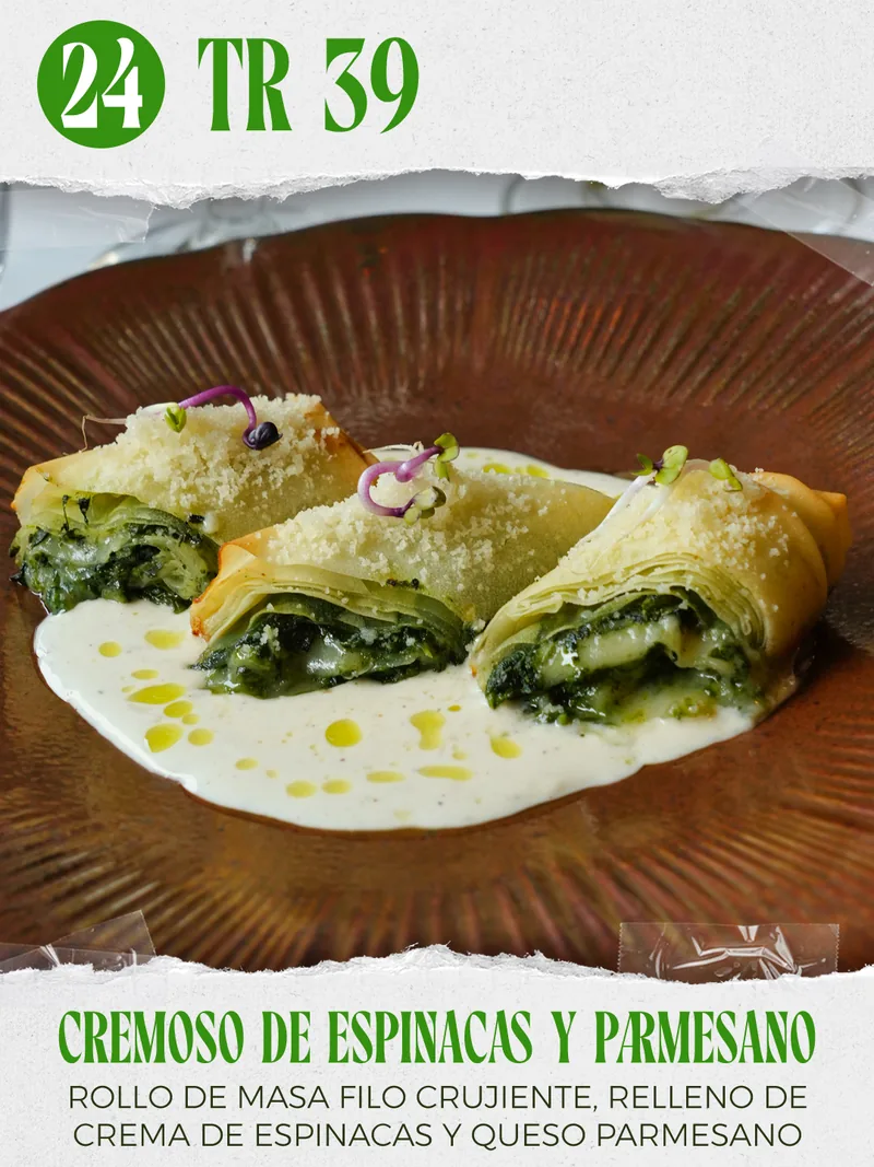Cremoso de espinacas y parmesano — TR39 Restaurante